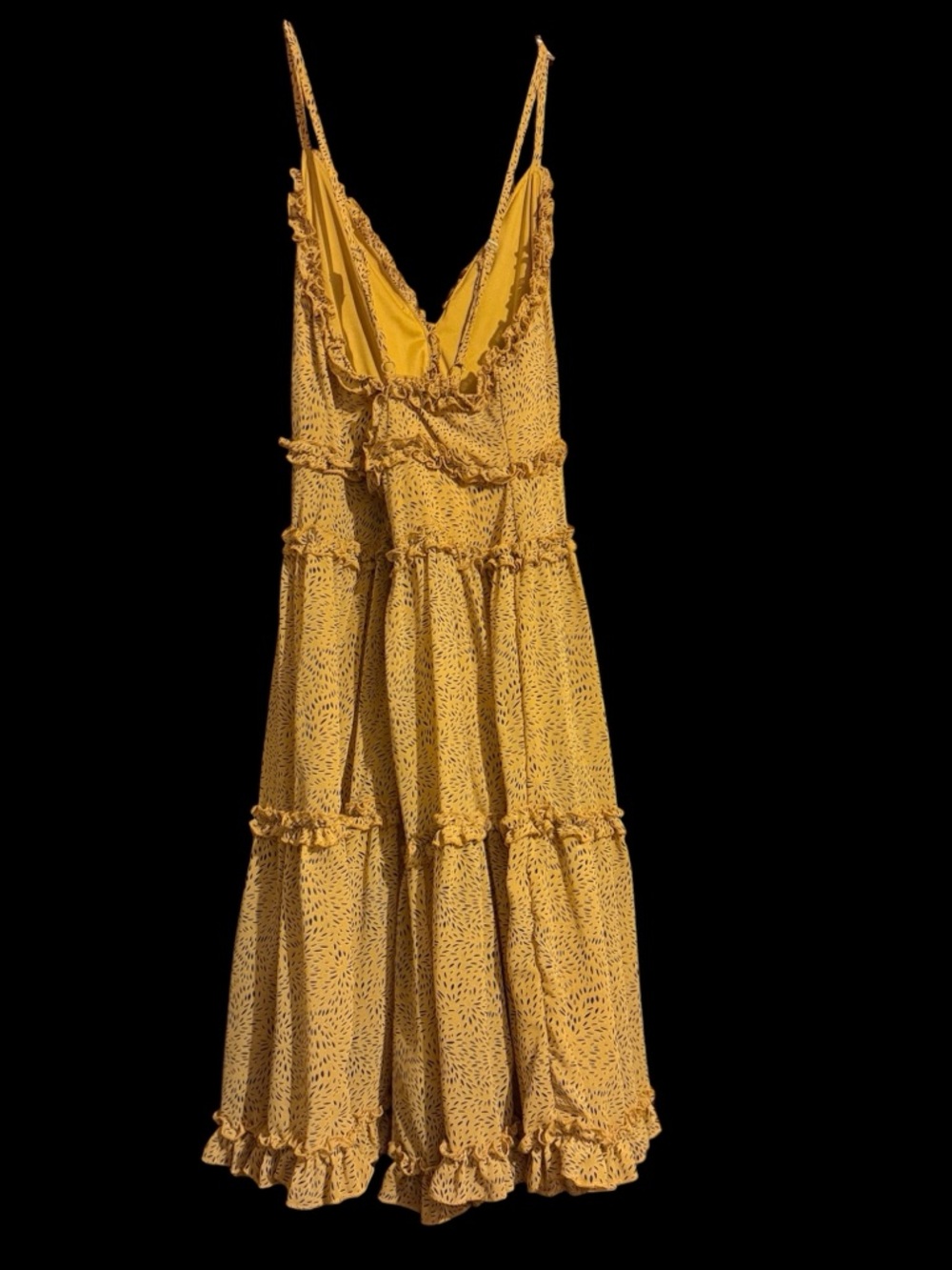 Mustard Yellow Ruffle Dress - Picture 2 of 4